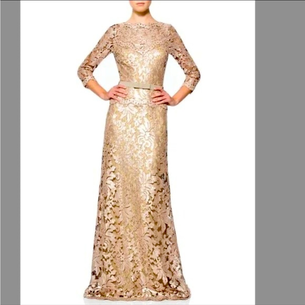 Tadashi Shoji sequin lace dress size 4